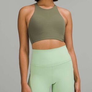 Lululemon Like a Cloud High-Neck Longline Bra Dark Green A/B Cup Size 4